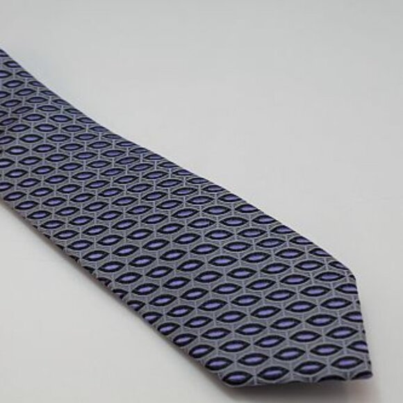Extra Long Lanae Joy Silk Tie - Exclusive Private Label - Silver Lavender - Picture 3 of 4